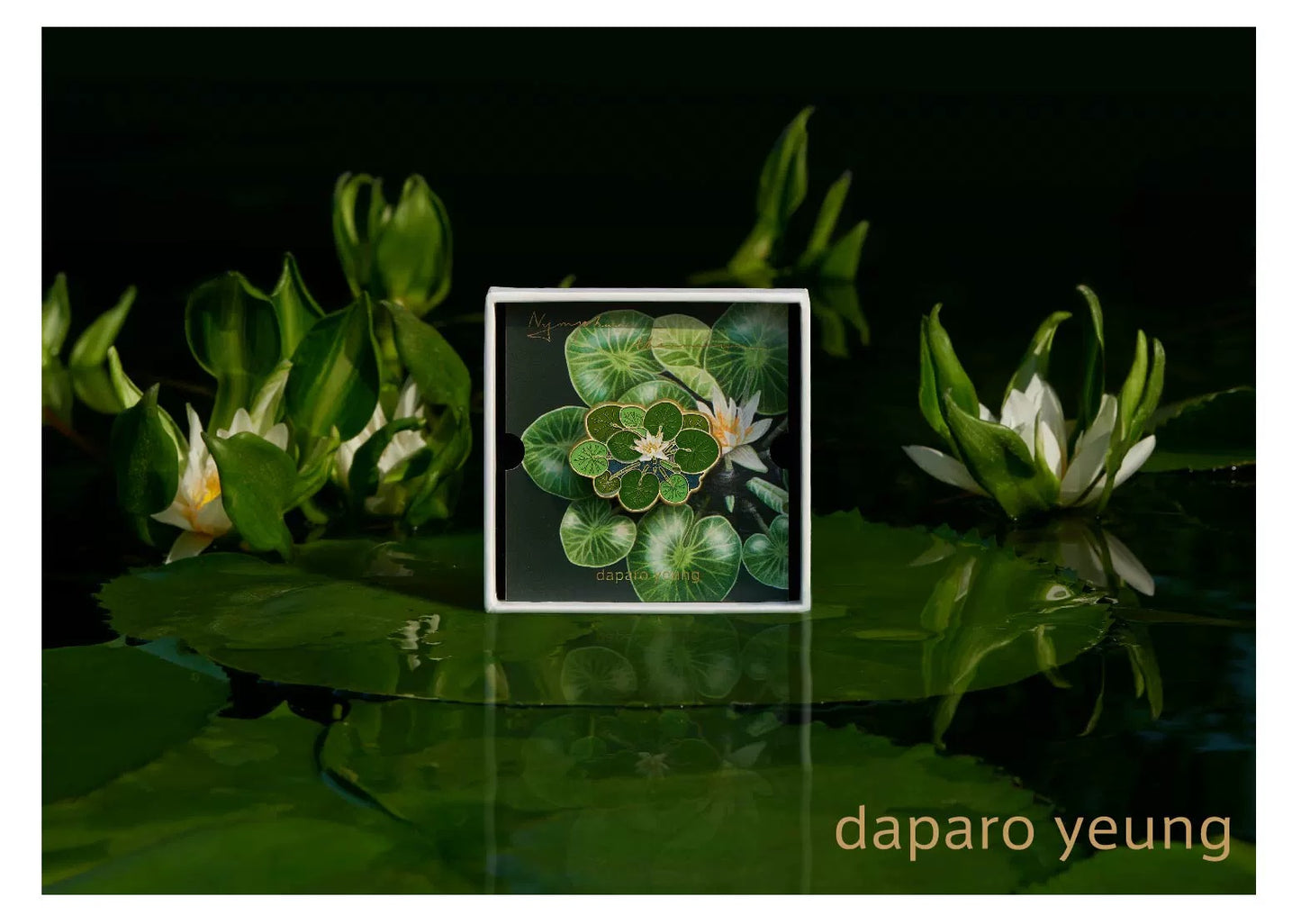 Daparo brooch - Pygmy Rwandan Water Lily (luminous)