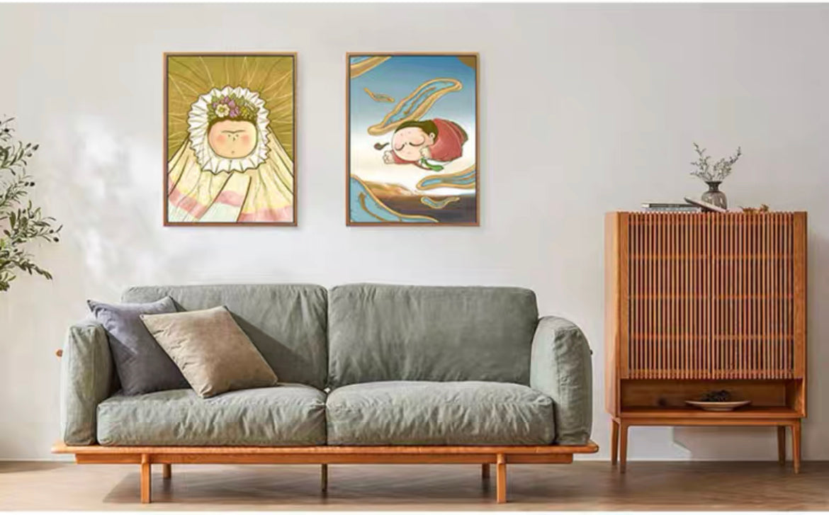 Big gallery canvas with Timber frame - Blooming