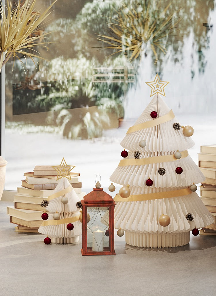 Ihpaper - paper Christmas trees with light and accessories - Twins