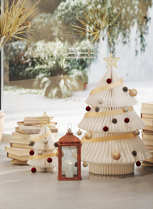 Ihpaper - paper Christmas trees with light and accessories - Twins