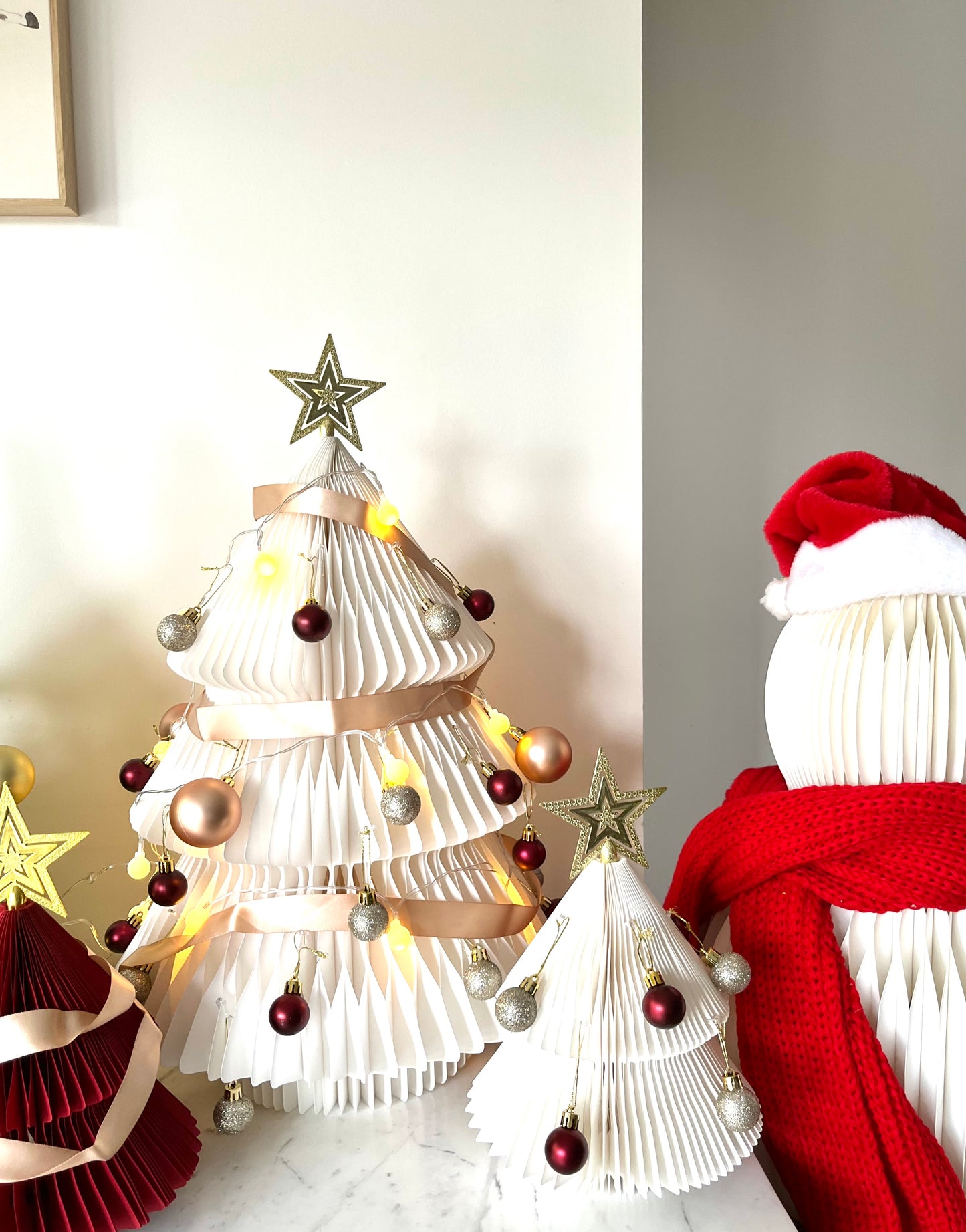 Ihpaper - paper Christmas trees with light and accessories - Twins