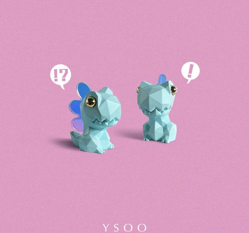 YSOO Dinosaur ear studs/clip on earrings